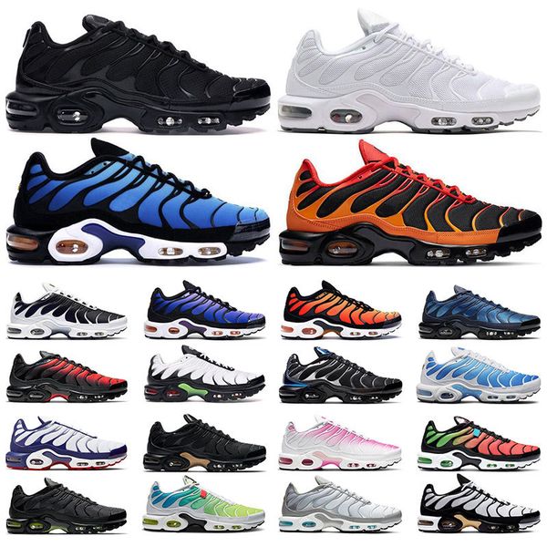 

tn plus mens sneakers outdoor shoes triple black white oreo hyper blue lava red black gradient volt pimento sports women trainers size 36-46