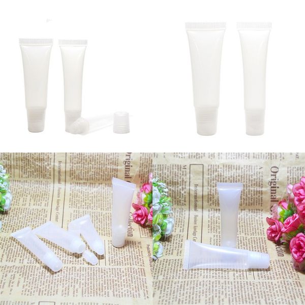 

clear plastic lipstick tubes soft tube chapstick empty lip gloss containers makeup tools travel 8ml 10ml 15ml oblique mouth 0 37ym d2