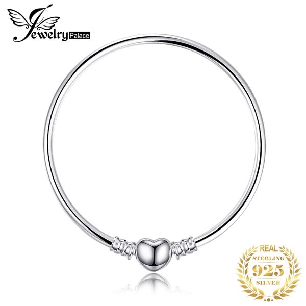 

jewelrypalace original 925 sterling silver chain bangle bracelets for women love heart fit beads charms silver 925 original diy y200107, Golden;silver