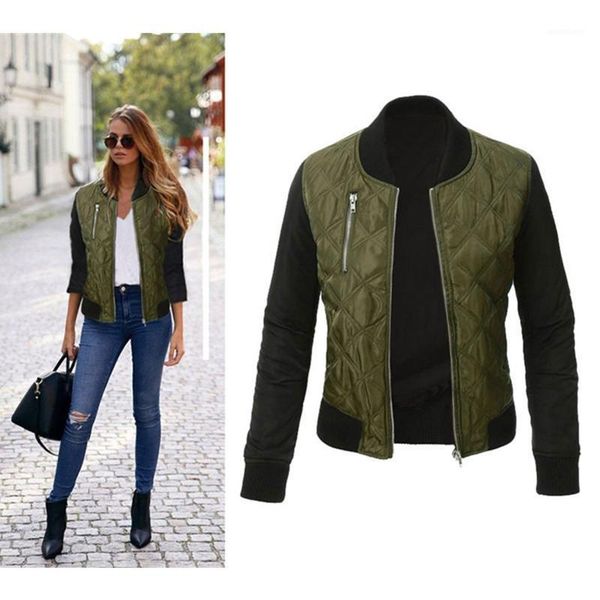 

plus size autumn winter fashion slim women's jacket casual zipper cardigan splice jackets long sleeve coats female1, Black;brown