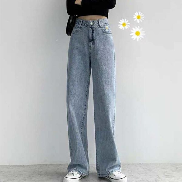 

woman jeans high waist clothes wide leg denim clothing streetwear vintage quality 2020 summer fashion harajuku loose pants, Blue