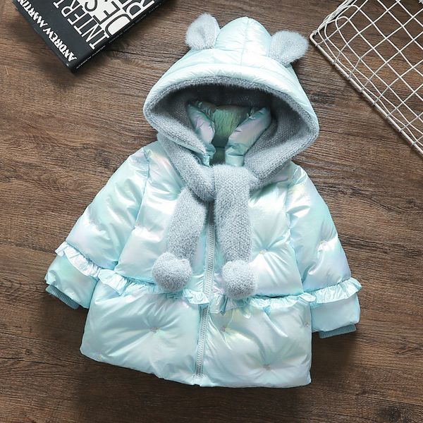 

до 2020 новых девочек 2 иностранных стиль годовалый детских утолщенными одежды 3 хлопка ватник ребенка, Blue;gray