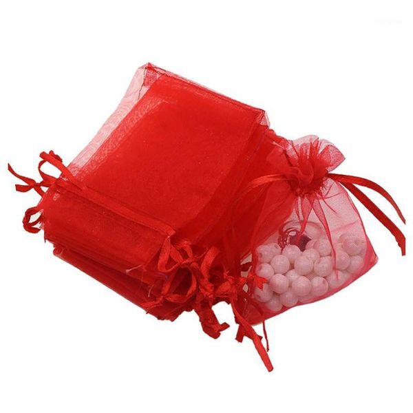 

100pcs 7x9 9x12 10x15cm organza bags white colorful jewelry packaging bags wedding gift storage bag home oragnizer 5z1