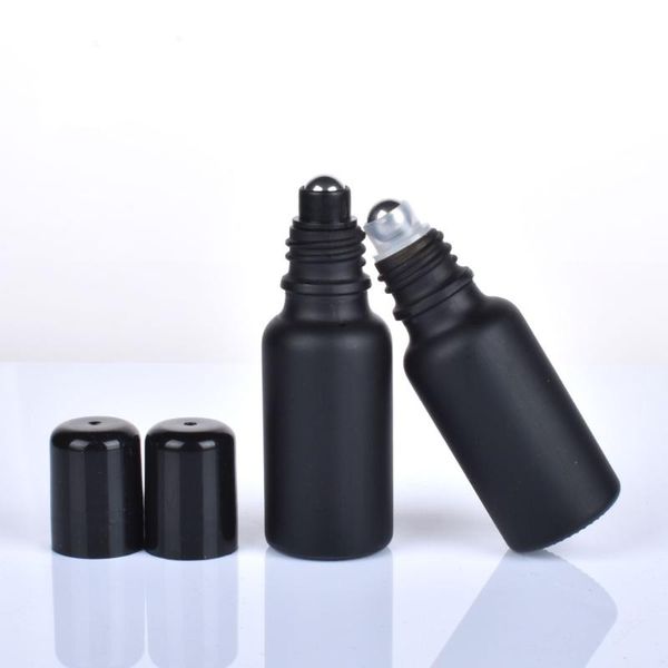 

storage bottles & jars glass refillable bottle black essential oil portable emulsion container ball bearing massage empty for cosmetics