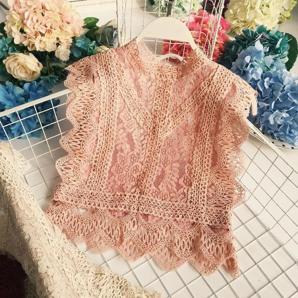 

new summer lace hollow out crop women fashion short lacework pullover tank vest ladies slim elegant outside lace tank, White