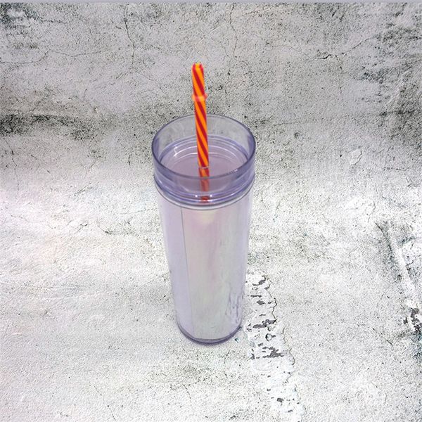 

16oz skinny acrylic tumbler double wall insulated clear plastic tumbler with lid and straw reusable drinking ware for party v01 130 g2