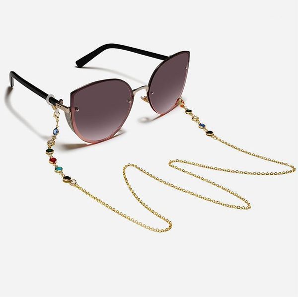 

sunglasses frames ins style crystal copper chain cords reading glasses fashion women accessories lanyard hold straps1, Silver