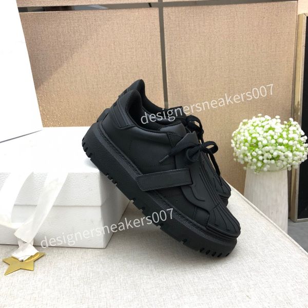 

designer sneaker platform loafers women casual shoes height-increasing shoe leather stitching breathable red black and white sneakers size35