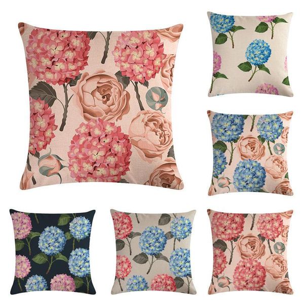 

flower cotton linen throw pillow case cushion cover home decor decorative pillows for sofa seat cushion 45cm*45cm