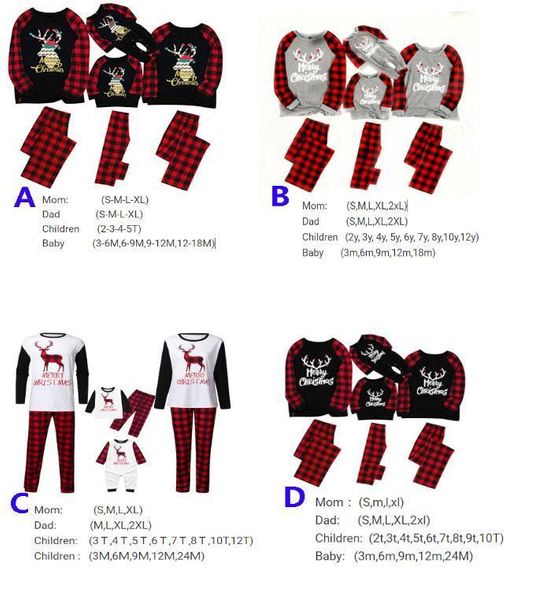 

christmas pyjamas sets for family set clothes xmas sleepwear nightwear and pants parent child outfit parent-child xmas party fy9251, White