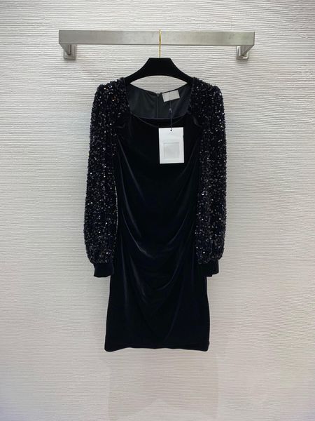 

210 2022 spring summer brand same style dress large size short sleeve panelled crew neck red black women dress xl nis