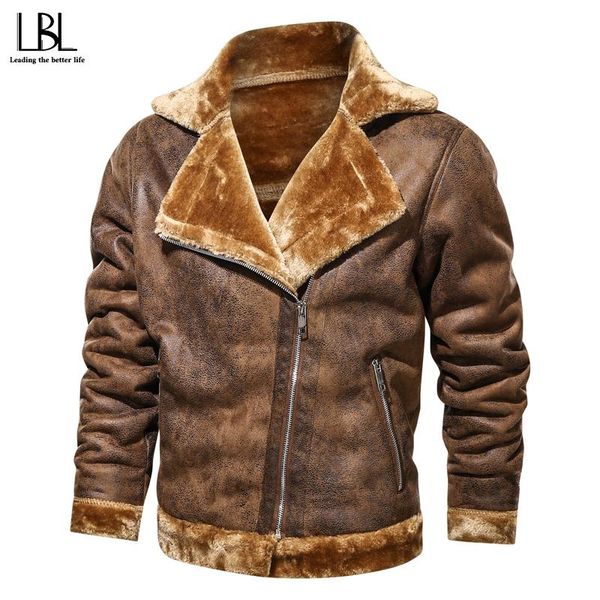 

new men's biker leather jacket autumn winter fur collar faux leather motocycle jackets male outwear coats casual pu jacket men, Black