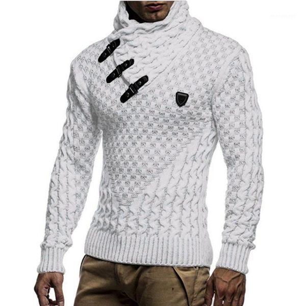 

men's sweaters mens splicing long slim high collar pullover sweater knitted jumper winter warm men's hombre1, White;black