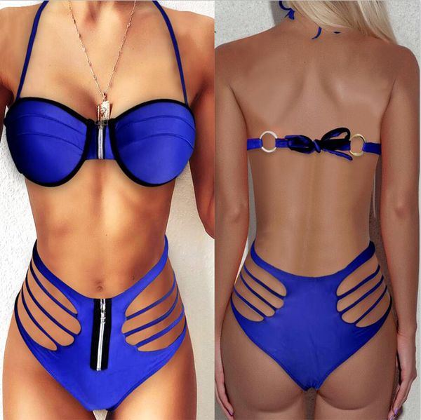 

2021 new special women's solid bikini swimsuit, White;black