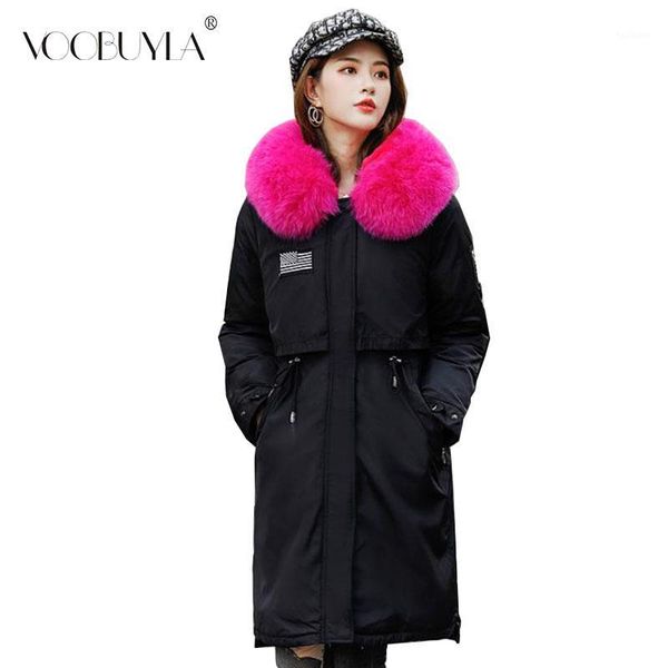

2019 winter long parkas -30 degree women's parkas coats hooded red fur collar thick section warm winter jackets snow coat jacket1, Black