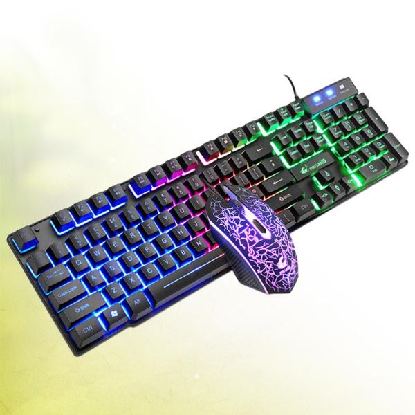 

1 комплект клавиатуры и мыши удобный проводной эргономичный backlit gaming rgb usb мышь клавиатура usb
