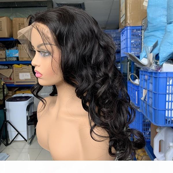 

human hair wigs lace frontal loose wave 100% virgin hair wigs for women natural color, Black