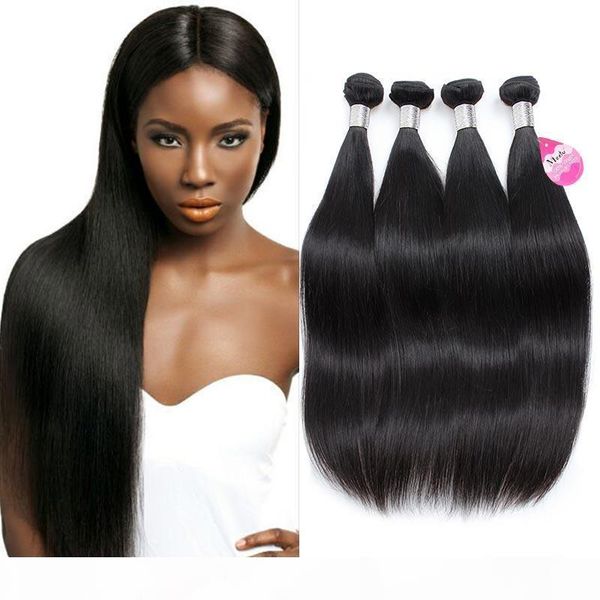 

brazilian straight virgin hair weaves 4bundles 10a grade unprocessed malaysian peruvian indian cambodian remy human hair, Black