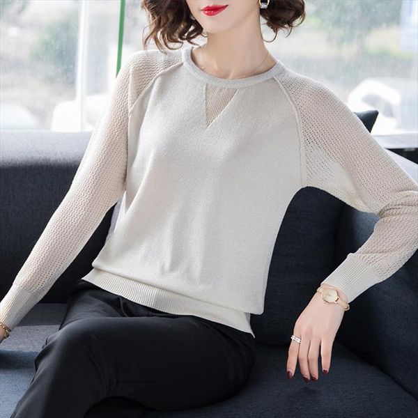 

vintage women sweater slim knitted o neck solid 2021 fall winter fashion sweater women pullovers pink beige black, White;black