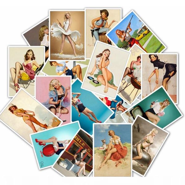 

25pcs mixed world war ii pin up girl poster stickers waterproof car guitar motorcycle luggage lapsticker classic toy yxlsxl xhhair
