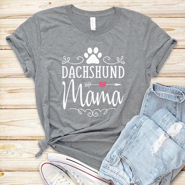 

dachshund mama funny t shirt women 90s tshirts aesthetic graphic tees mothers day gift o neck harajuku causal tee drop ship, White