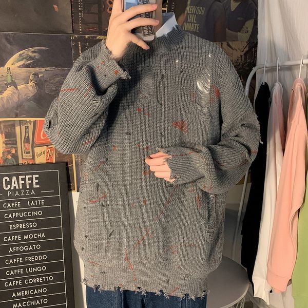 

2021 new fashion o-neck sweater men's hip hop streetwear pull oversized -5xl long sleeves pullover for autumn spring winter rdym, White;black