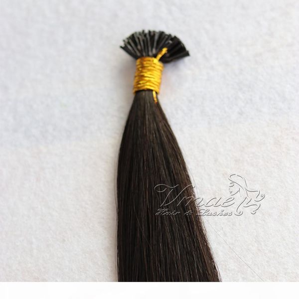 

vmae brazilian 0.8g strand 80g keratin stick natural color blonde brown straight i tip pre bonded human hair extensions, Black