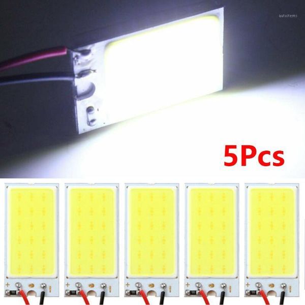 

dc12v 5pcs white cob 18led panels car interior dome light bulb t10 festoon lamp car replacement accessories1