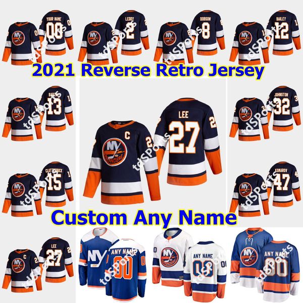 

new york islanders 2021 reverse retro hockey jersey 47 leo komarov jersey derick brassard tom kuhnhackl andrew ladd brock nelson custom mens, Black;red