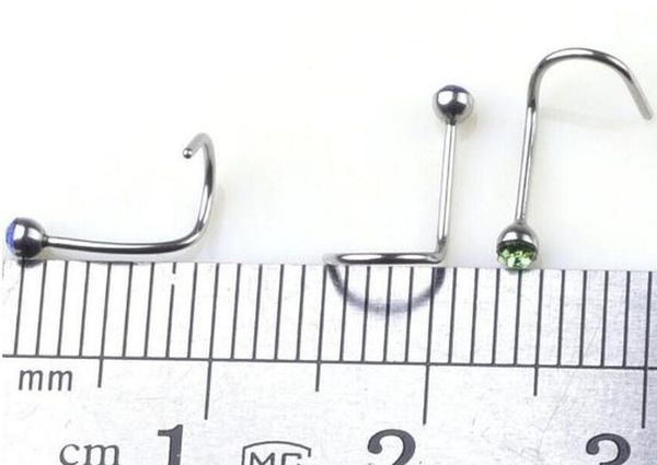 

titanium steel crystal nose stude nose rings body art wmtmma otsweet, Silver