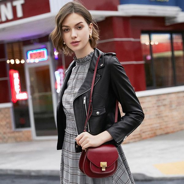 

new autumn women pu leather jacket woman zipper belt short coat female black biker punk bomber faux leather outwear1