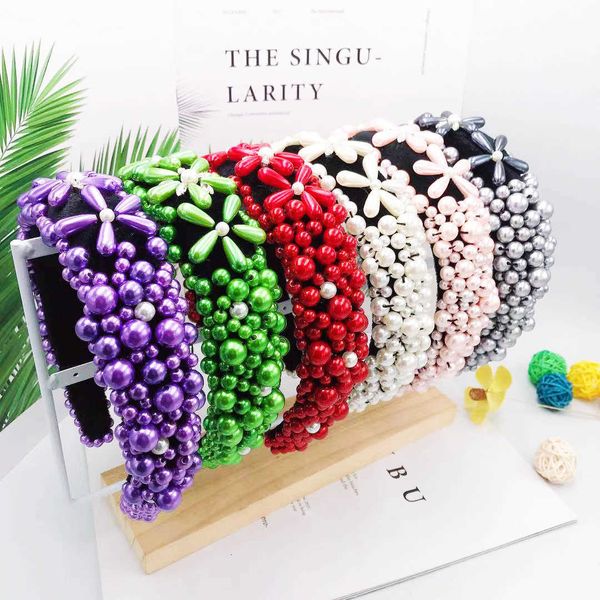 

bridal pearl hairband crown baroque hairstyle korean hairpin crystal headband female