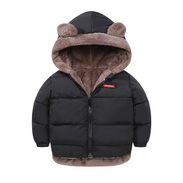 

olekid baby winter coat reversible cartoon hooded plus velvet baby boys fleece jacket newborn outerwear toddler girl parkas 201104, Blue;gray
