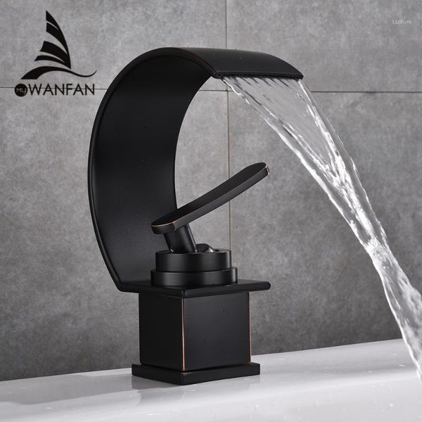

basin faucet waterfall black with brushed bathroom basin sink faucet cold and water mixer single handle bathroom taps 8557371