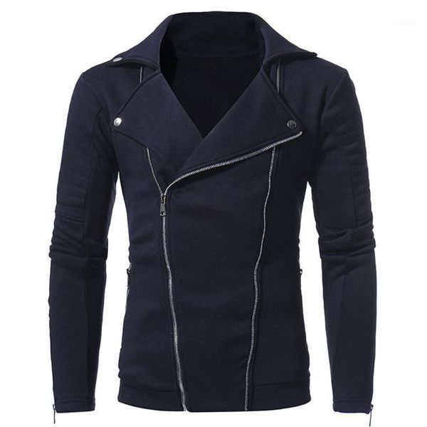 

missky winter stylish men solid color double oblique zipper casual slim jacket unique thicken warm coat1, Black;brown