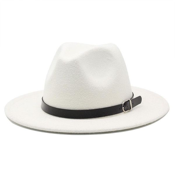 

wide brim hats 18 colors winter autumn imitation woolen women men ladies fedoras jazz hat european american round caps bowler 58-61cm, Blue;gray