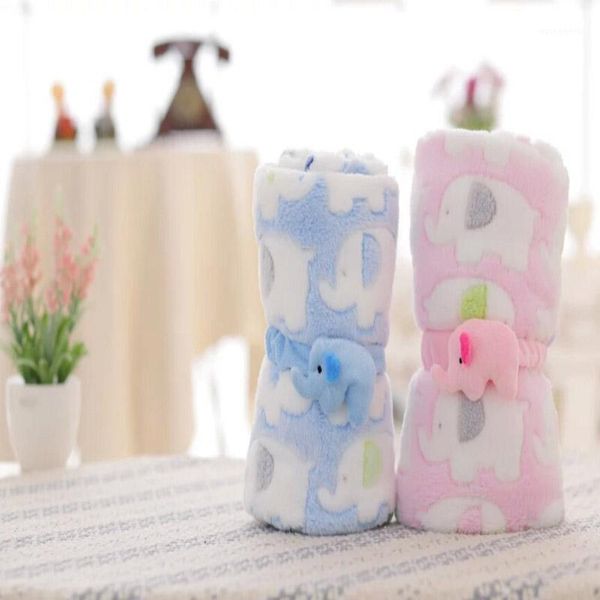 

blankets & swaddling multi-function coral fleece elephant printing air conditioning blanket baby cape rolls carpet1