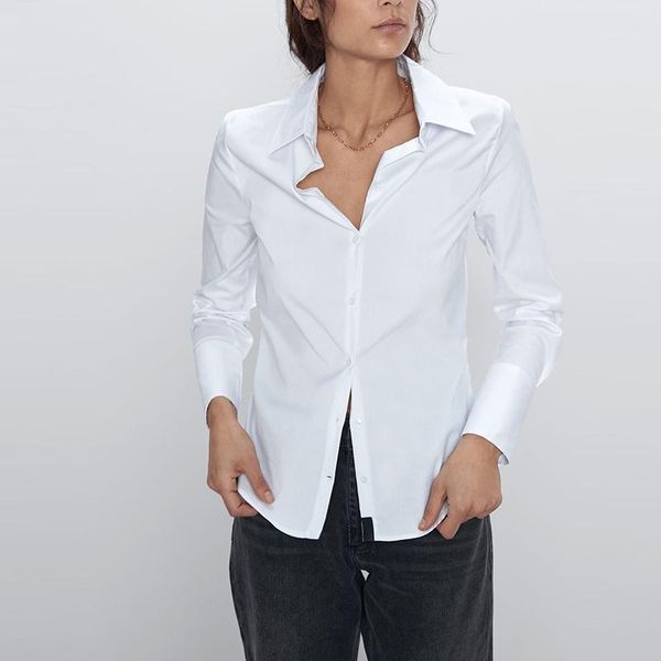 

casual women long sleeve white blouse office lady shirt turn down collar basic shirt female spring xb96361