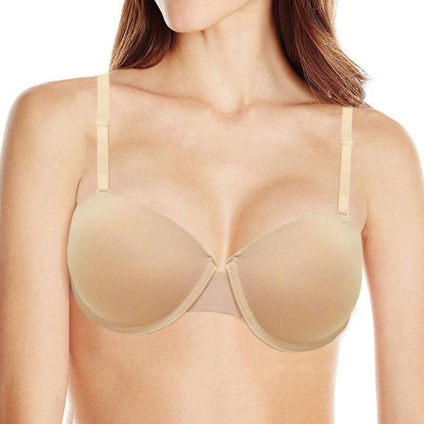

push up bras for women adjustable straps wedding transparent strapless clear back dropshipping, Red;black