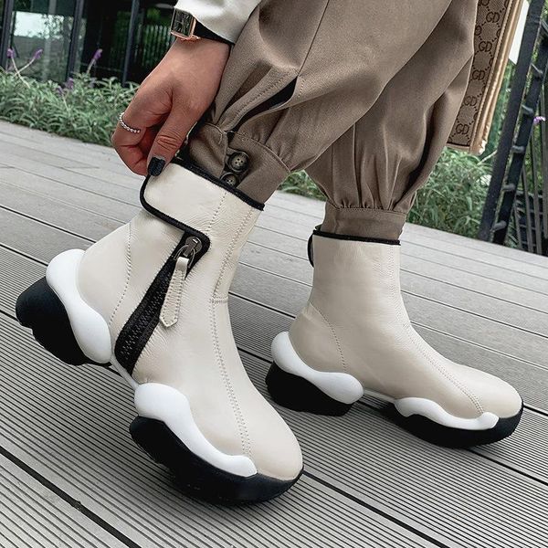 

2020 autumn and winter fashion sports women's shoes all-match casual short boots women's mid-heel boots plus size34-42, Black