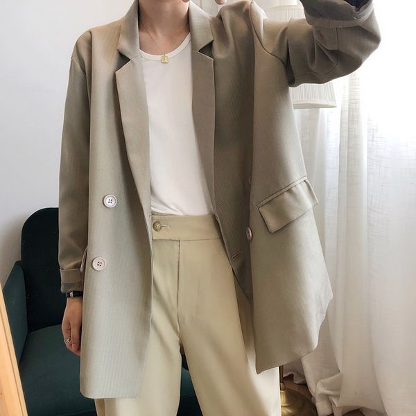 

2021 new spring blazer turn down collar vintage feminino for women elegant coat outerwear aiyc, White;black