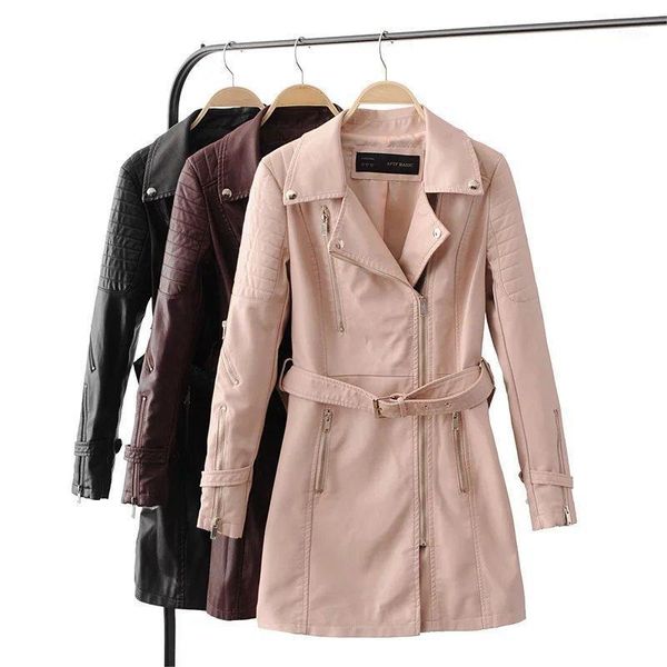 

european and american fashion slim skin windbreaker real pu leather women's leather wholesale in spring and autumn 20201, Black