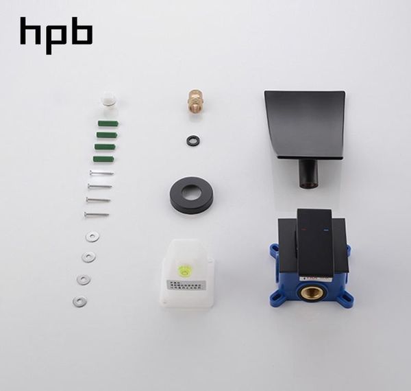 

hpb brass bathroom waterfall basin faucet single handle bathroom sink faucet with concealed box lacque jllrld comb2010