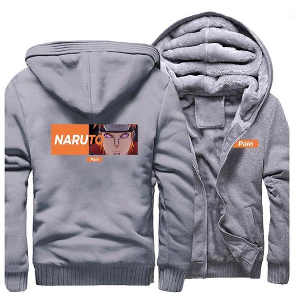 

men winter jacket thick fleece warm coat japanese anime coats akatsuki harajukn hoodies male hoodies sportswear jackets1, Black