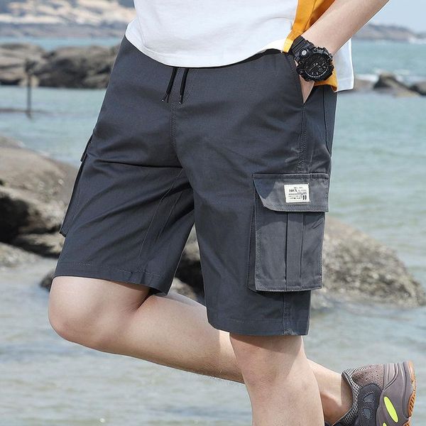 

men's shorts summer casual classic quality mens fashion cotton knee length elastic sweatpants big size 7xl bottom beach, White;black