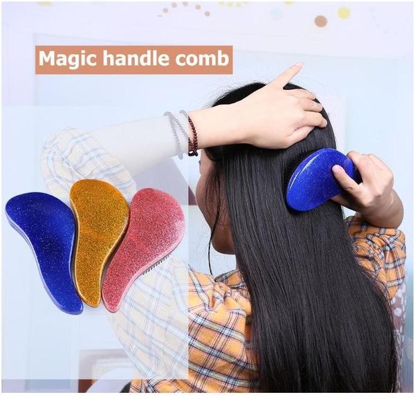 

1pc magic comb anti-static massage hair brush plastic shower shampoo massage comb salon beauty hair styli jlloyj, Silver