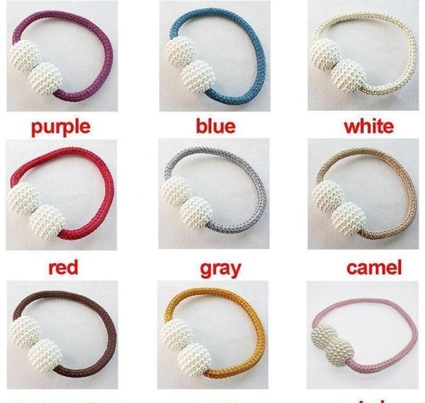 

new fashion 10 pcs magnetic curtain strap buckle bind curtain holder pearl beads tiebacks tie backs clips simp wmtmrc bdegarden, Silver