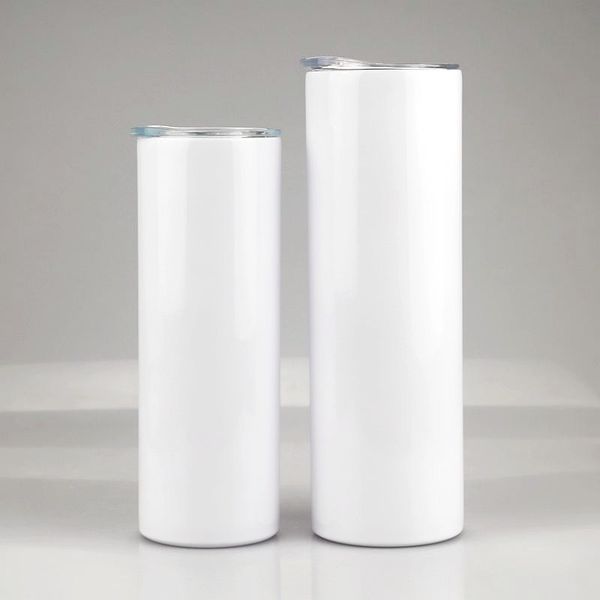 

sublimation tumbler 20oz straight skinny tumblers double wall vacuum insulation mug blank stainless steel mug with lid and straw