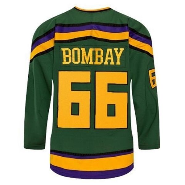 

vintage 421 real full embroidery #66 gordon bombay very rare no reserve gunner stahl mighty ducks waves or custom any name or number jersey, Black