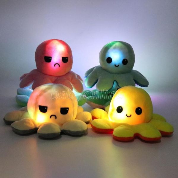 

fast shipping lighted reversible flip ocs stuffed doll soft simulation reversible plush toy color chapter plush doll